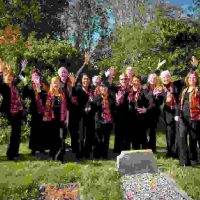 Members of Quire outside St Marys. They are to sing at 'All Together Now!' on August 7th.