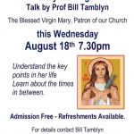 Next event: ‘The Blessed Virgin Mary’ – Last call Advwet for Bills talk on the Virgin Mary