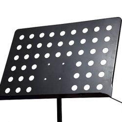 Empty metal music stand with clipping path isolated on a white background